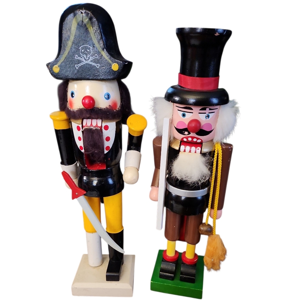 Two Vintage Nutcrackers, Pirate And Chimney Sweep